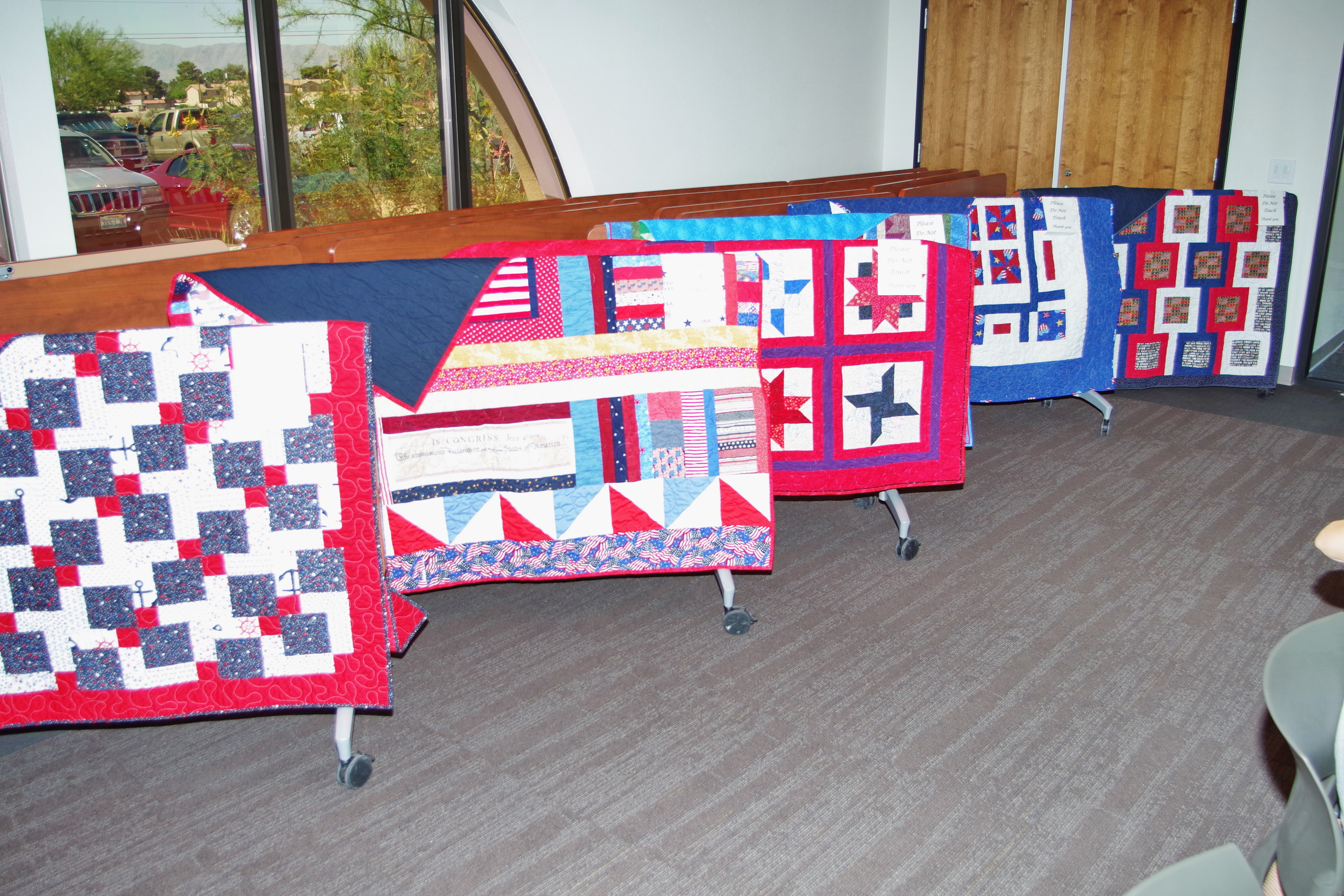Quilts on display during ceremony June 9th